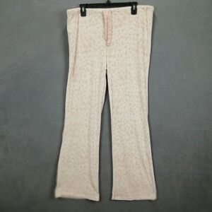 Stars Above Pajama Pants Women Medium White Pink Leopard‎ Print Fleece Sleepwear